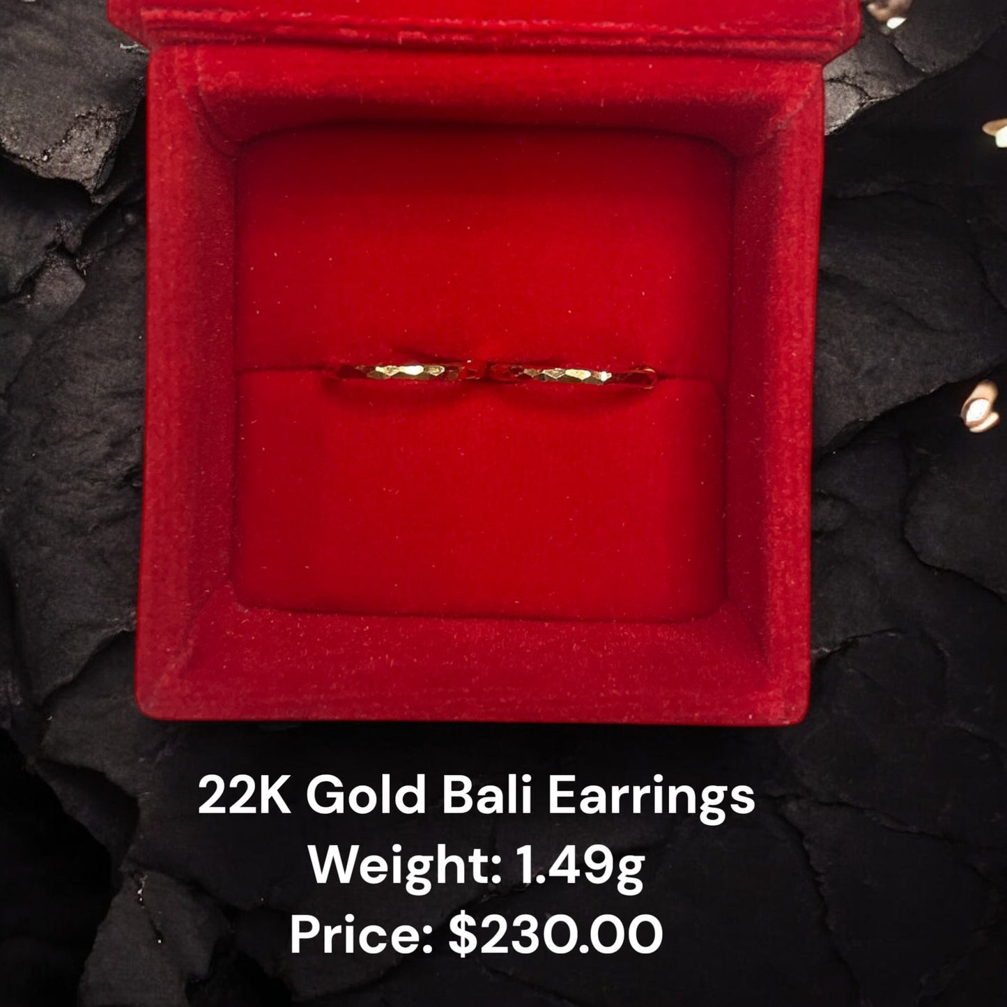 22K Gold Bali Earrings