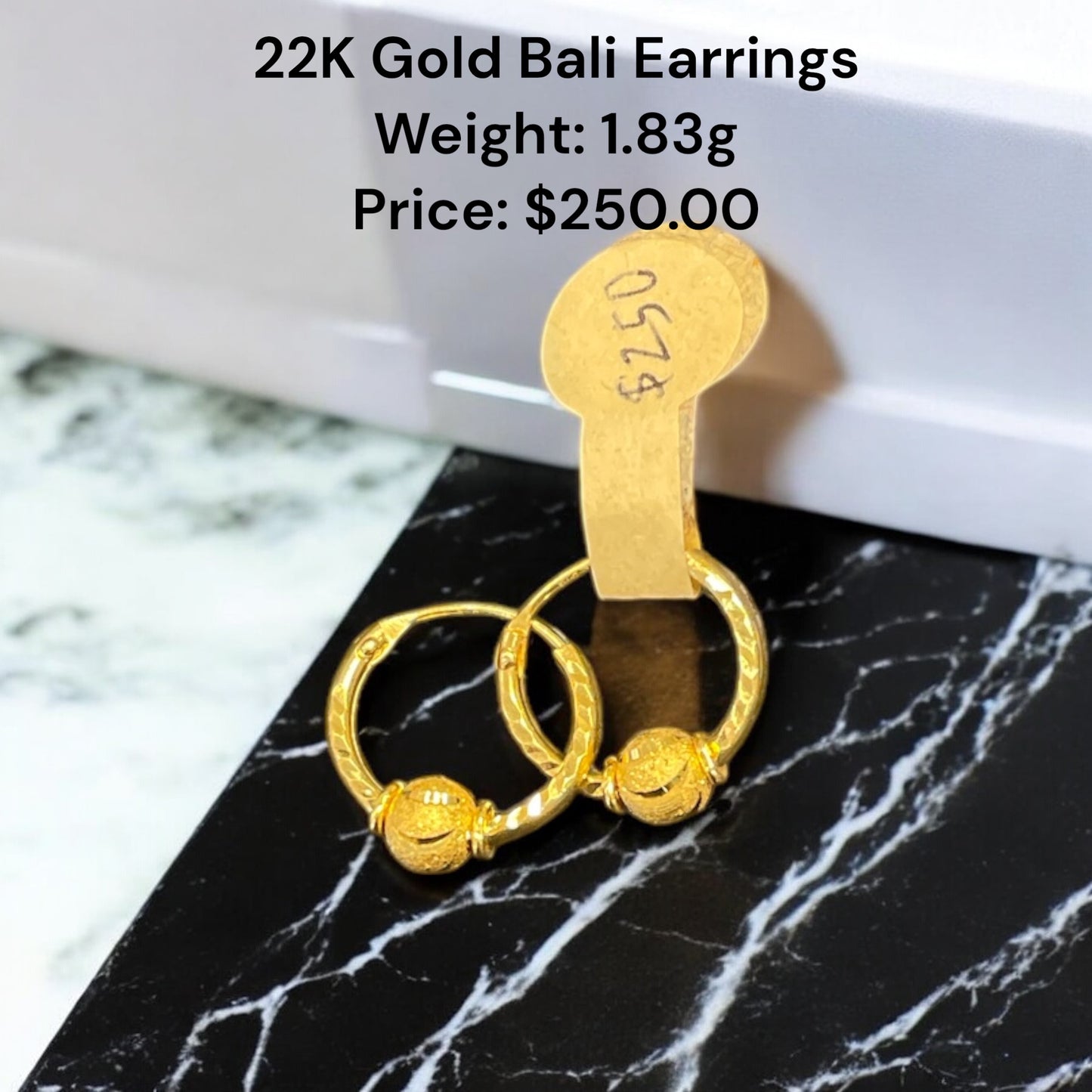 22K Gold Bali Earrings