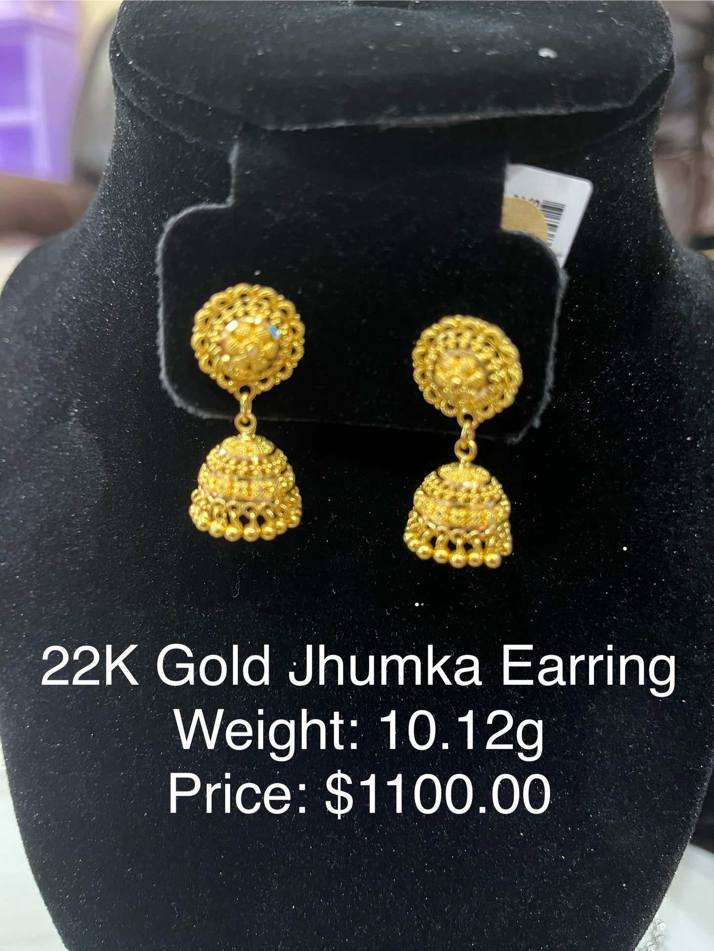 22K Gold Jhumka Earring